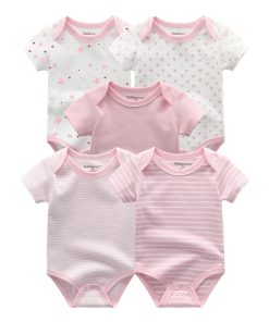Lot de 5 bodies pour bébé - bodies manches courtes rose